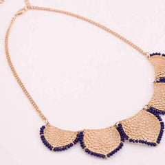 Gold Statement Collar Chain Leaves Choker Colar Pendant Necklace For Women