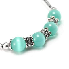 Elastic Silver Hollow Carved Crystal Pendant Bead Abacus Bracelet For women