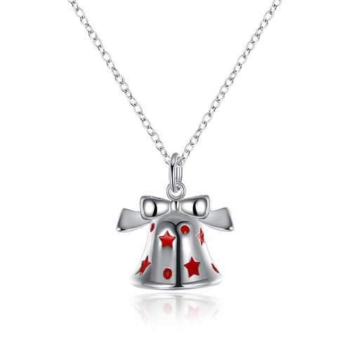 Christmas Bell Enamel Process Gift Party Necklaces
