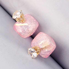 Zircon Crystal Ear Stud Diamond Smooth Earrings