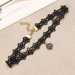 Lotita Punk Lace Flower Black Choker Vintage Women Necklace Best Gift for Girl