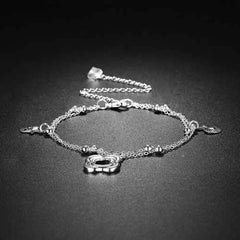 Flower Pendant Silver Plated Anklet Star and Moon Shaped Foot Chain
