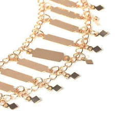 Women's Punk Metal Chain Geometric Copper Sequins Tassel Necklace