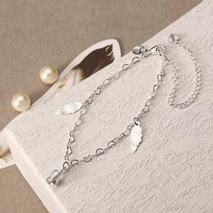 Silver Plated Heart Chain Crown Pendant Irregular Plate Anklet Women Jewelry