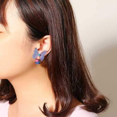 Trendy Crystal Glass Ball Flower Butterfly Fabric Earrings for Women