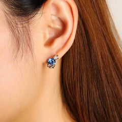Punk Skull Crown Ear Stud Exquisite Zinc Alloy Rhinestones Earrings for Women