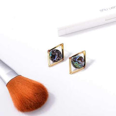 Fashion 18K Gold Plated Unique Design Punk Colorful Natural Stone Ear Stud Women Earrings Best Gift