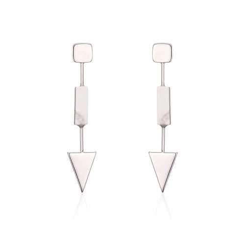 Earrings for Women Luxury Platinum Plated Simple Geometric Pendant Ear Stud Best Gift