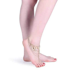 Women's Vintage Gold Plated Coin Tassel Barefoot Anklet