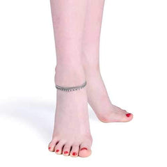 Women's Luxury Silver Multilayer Rhinestone Anklet