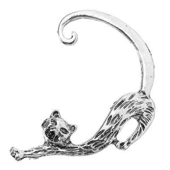 1Pc Trendy Left Ear Stud Cuff Exaggerated Alloy Winding Cat