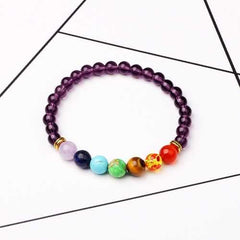 6mm Amethyst Agate Colorful Beads Elastic Bracelet for Women Christmas Gift