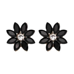 Sweet Women's Colorful Flower Rhinestones Crystal Earrings