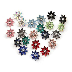 Sweet Women's Colorful Flower Rhinestones Crystal Earrings