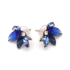Elegant Crystal Wings Ear Stud Flower Rhinestones Earrings Gift for Her