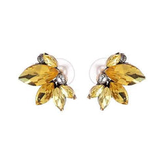 Elegant Crystal Wings Ear Stud Flower Rhinestones Earrings Gift for Her