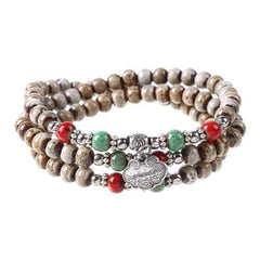 108pcs Tibetan Buddhist Handmade Ceramic Beads Bracelet
