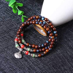 108pcs Tibetan Buddhist Handmade Ceramic Beads Bracelet