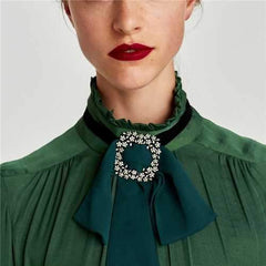 Choker Chiffon Bow Decorative Necklace Shirt Outside Collar