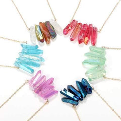 Colorful Cylinder Crystal Wome's Pendant Necklace