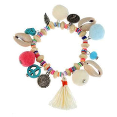 Bohemian Charm Bracelet Handmade Vintage Beads Tassels Brace