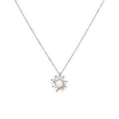 Fashion Silver Gold Sun Flower Pendant Necklace for Women