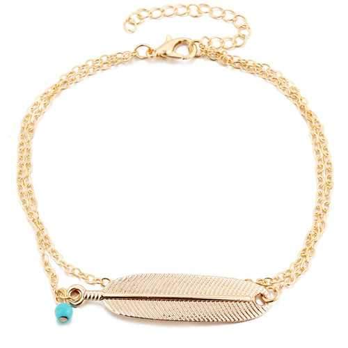 Bohemian Summer Turquoise Charm Multilayer Anklet Foot Chain