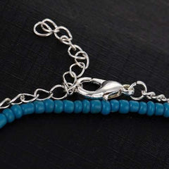 Summer Beach Multilayer Blue Bead Coin Pendant Ankle