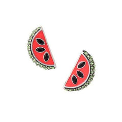 Fashion Rhinestone Enamel Watermelon Piercing Earring