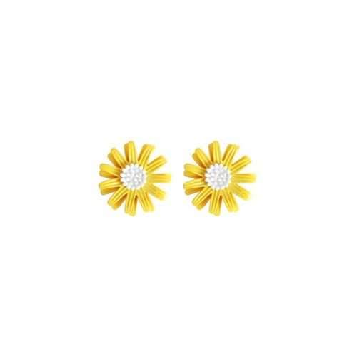 Daisy Flower Stud Earrings Fashion Yellow White Earrings