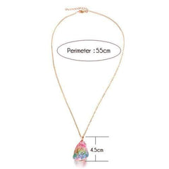 Trendy Natural Stone Gold Line Colorful Handmade Necklace