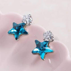 Simple Star Ear Stud Earring Dazzling Cubic Zirconia Star