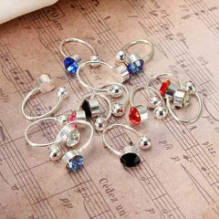 2Pcs No Piercing Crystal Rhinestone Nose Cuff Clip Earrings