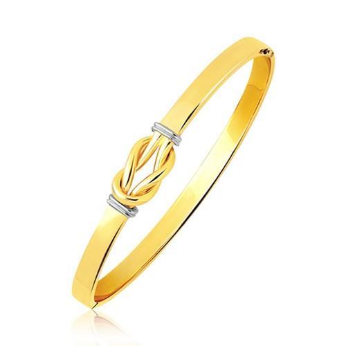 Intertwined Knot Slip On Bangle in 14k Two-Tone Gold (5.0mm), size 7''