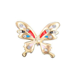 18K Gold Plated Rhinestone Butterfly Ear Clip Stud Earrings Jewelry