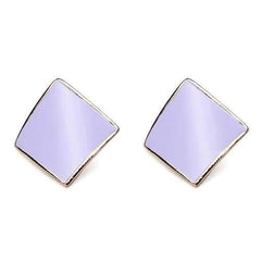 Candy Color Alloy Oil Rhombus Ear Stud Earrings Women Jewelry