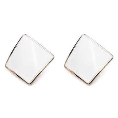 Candy Color Alloy Oil Rhombus Ear Stud Earrings Women Jewelry