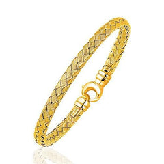 Fancy Weave Bangle in 14k Yellow Gold (5.0mm), size 7.25''