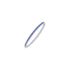 Sapphire Eternity Bangle : 14K White Gold - 2.00 CT TGW