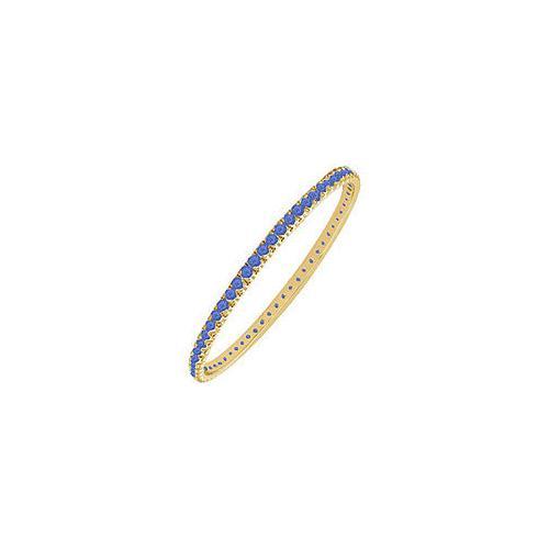 Sapphire Eternity Bangle : 14K Yellow Gold - 5.00 CT TGW