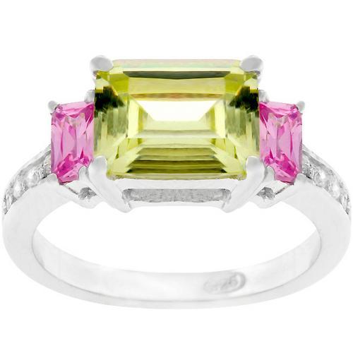 Emerald Cut Triplet Ring