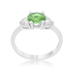 Miranna 1.2ct Peridot CZ Rhodium Classic Oval Ring