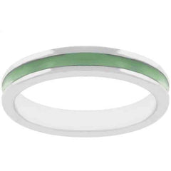 Olive Green Enamel Eternity Ring