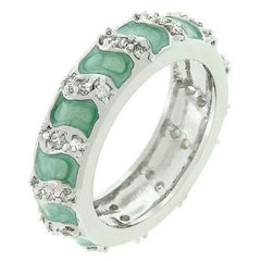 Aqua Eternity Enamel Ring