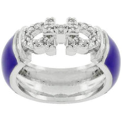 Purple Enamel Cubic Zirconia Ring