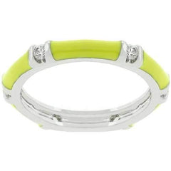 Yellow Enamel Stacker Ring