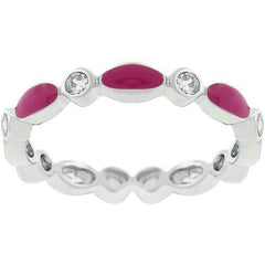 Fuchsia Link Enamel Stacker Ring