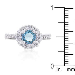 Bella Birthstone Engagement Ring in Blue