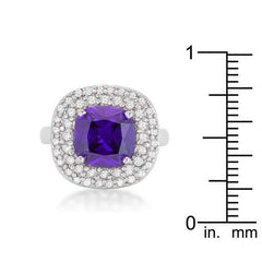 Micropave Purple Bridal Cocktail Ring