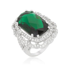 Green Cocktail Crest Ring